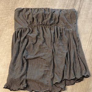 Strapless free people top, Black and Tan striped